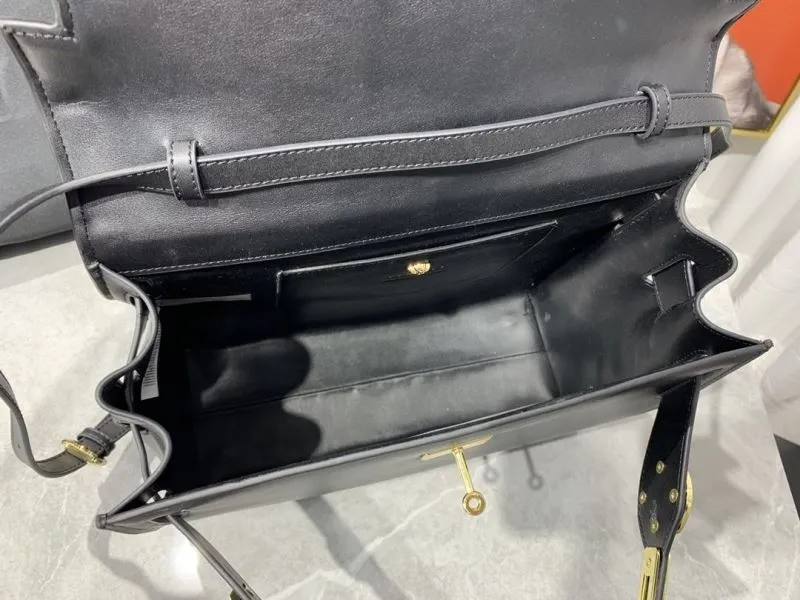 Versace Black Leather Handbag - Image 8