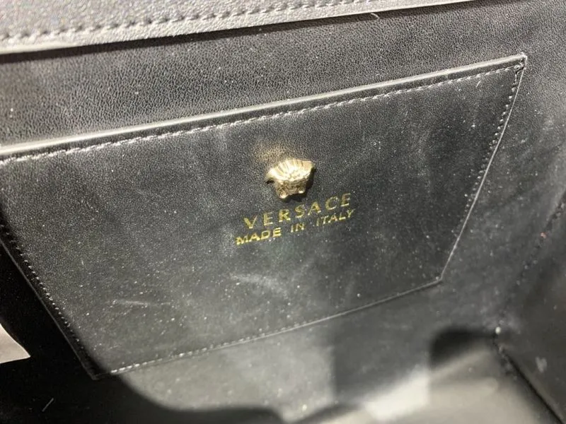 Versace Black Leather Handbag - Image 9