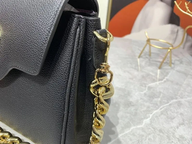 Versace Black Leather Chain Top Handle Handbag - Image 5