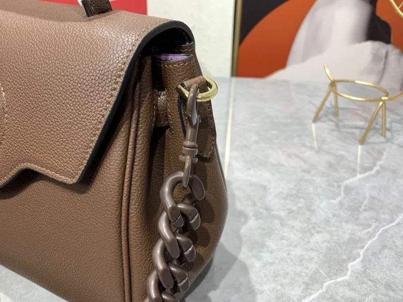 Versace Brown Leather Top Handle Handbag - Image 5