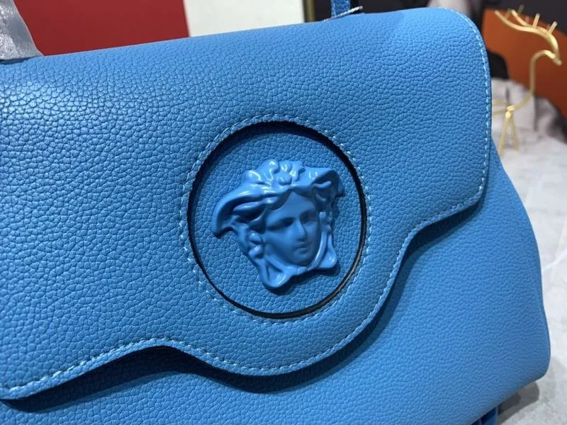 Versace Blue Top Handle Crossbody Bag - Image 4