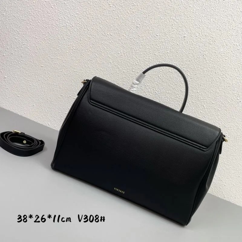 Versace Black Top Handle Handbag V308 - Image 3