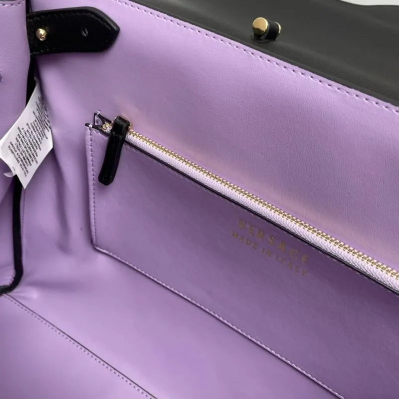 Versace Black Top Handle Handbag V308 - Image 9