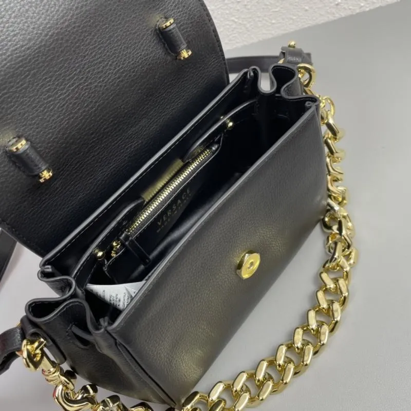 Versace Black Chain Handbag V306 - Image 8