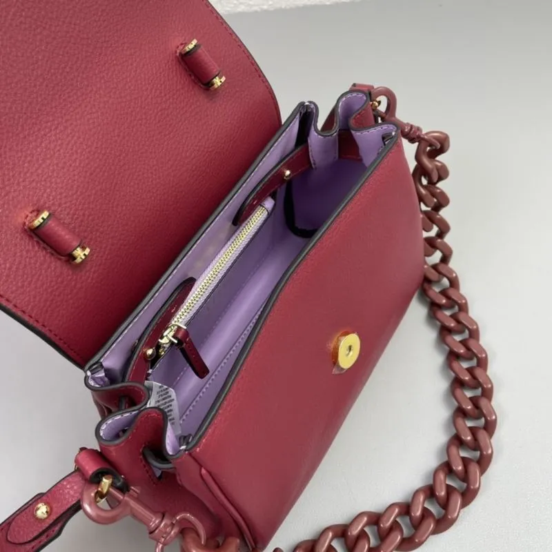Versace Burgundy Leather Top Handle Handbag V306 - Image 8
