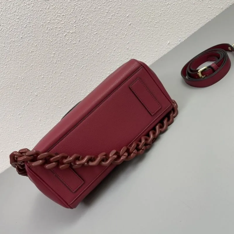 Versace Burgundy Leather Handbag V307 - Image 7
