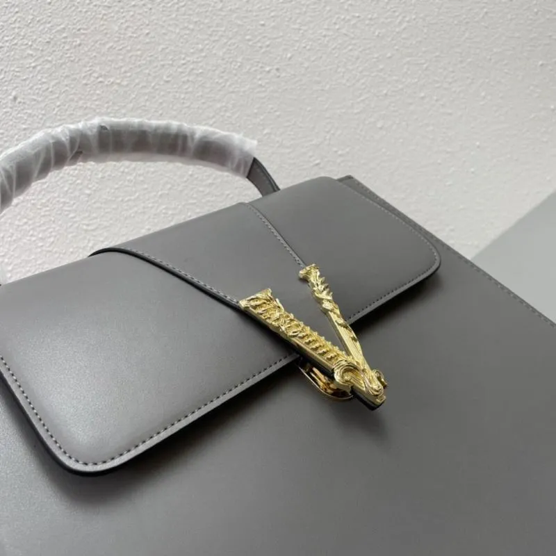Versace Gray Top Handle Handbag J8282 32cm - Image 4