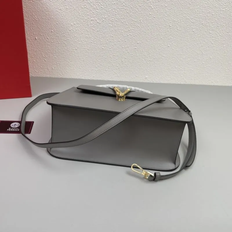 Versace Gray Top Handle Handbag J8282 32cm - Image 7