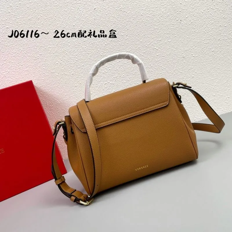 Versace Brown Leather Handbag J06116 26cm - Image 3