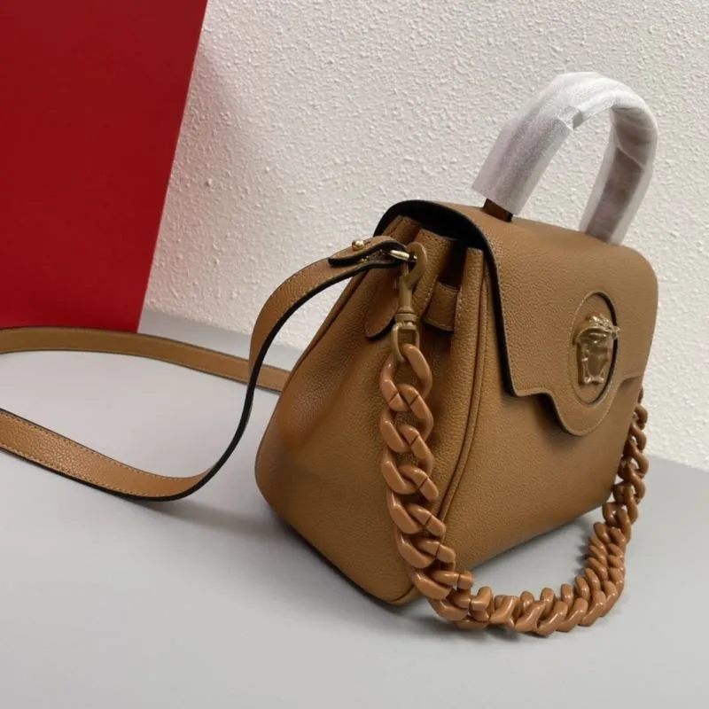 Versace Brown Leather Handbag J06116 26cm - Image 5