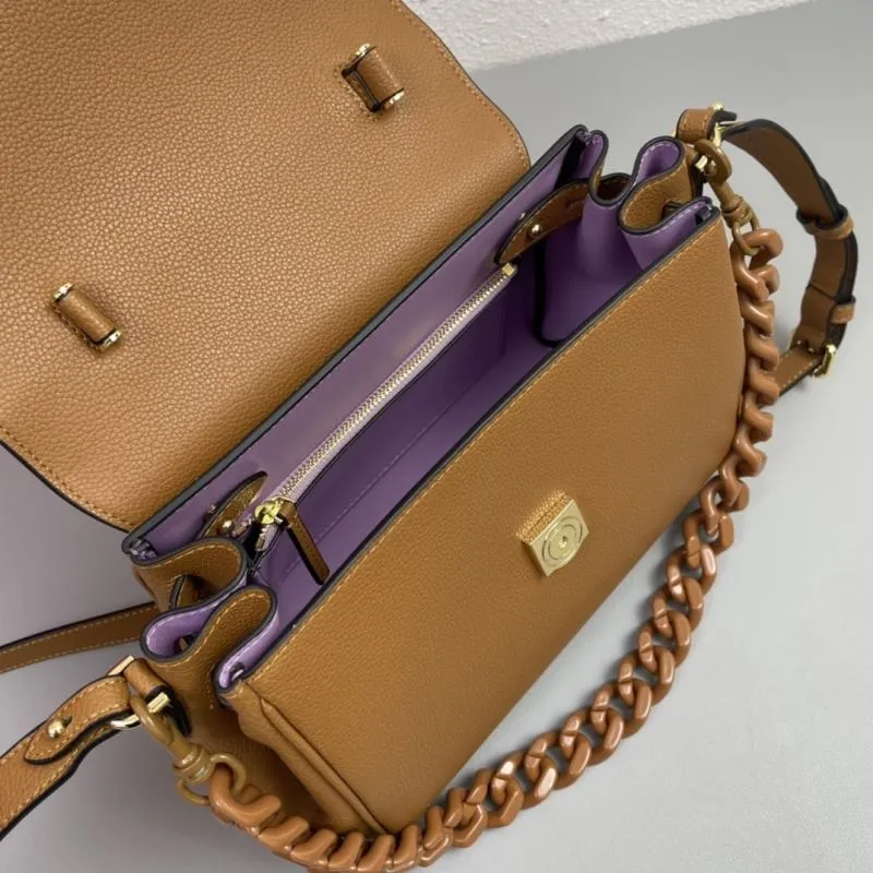 Versace Brown Leather Handbag J06116 26cm - Image 8