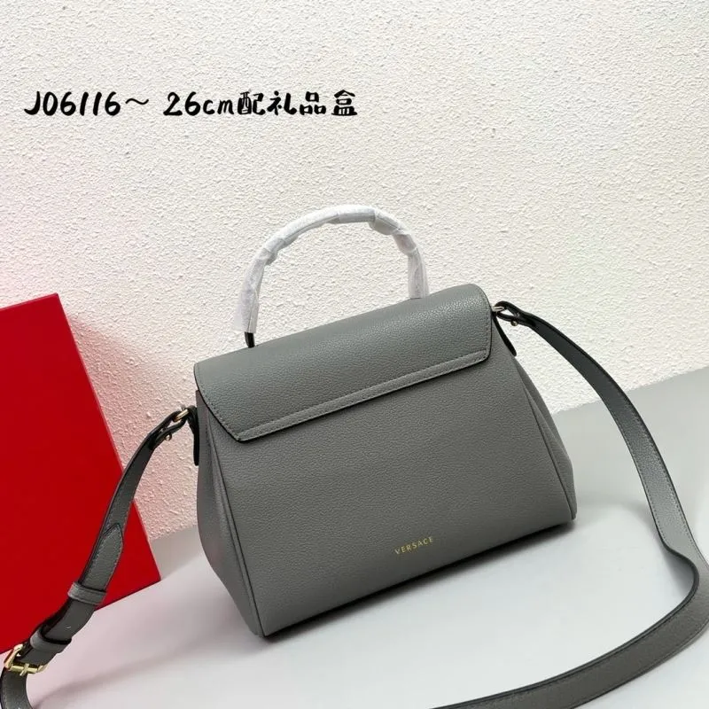 Versace Gray 26cm Handbag J06116 with Gift Box - Image 3