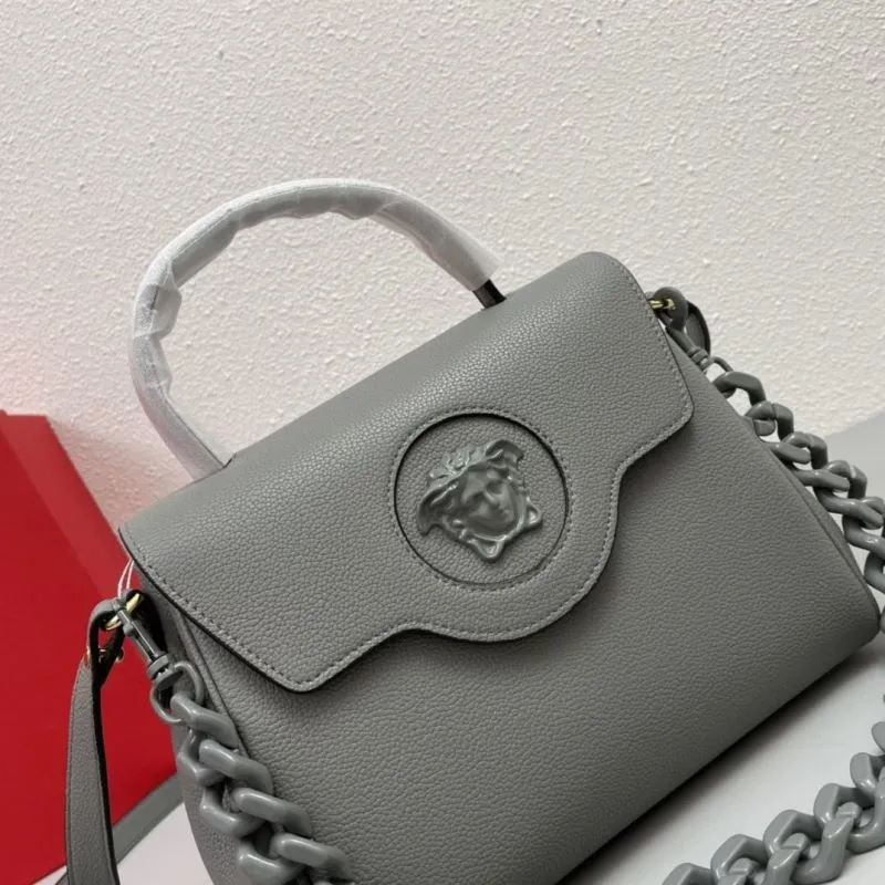 Versace Gray 26cm Handbag J06116 with Gift Box - Image 4