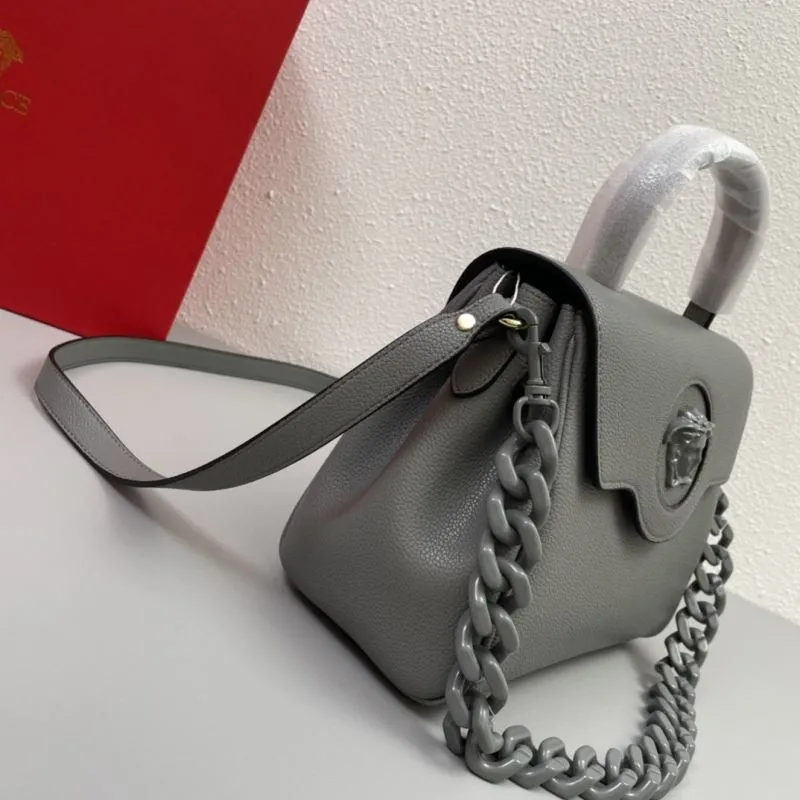 Versace Gray 26cm Handbag J06116 with Gift Box - Image 5