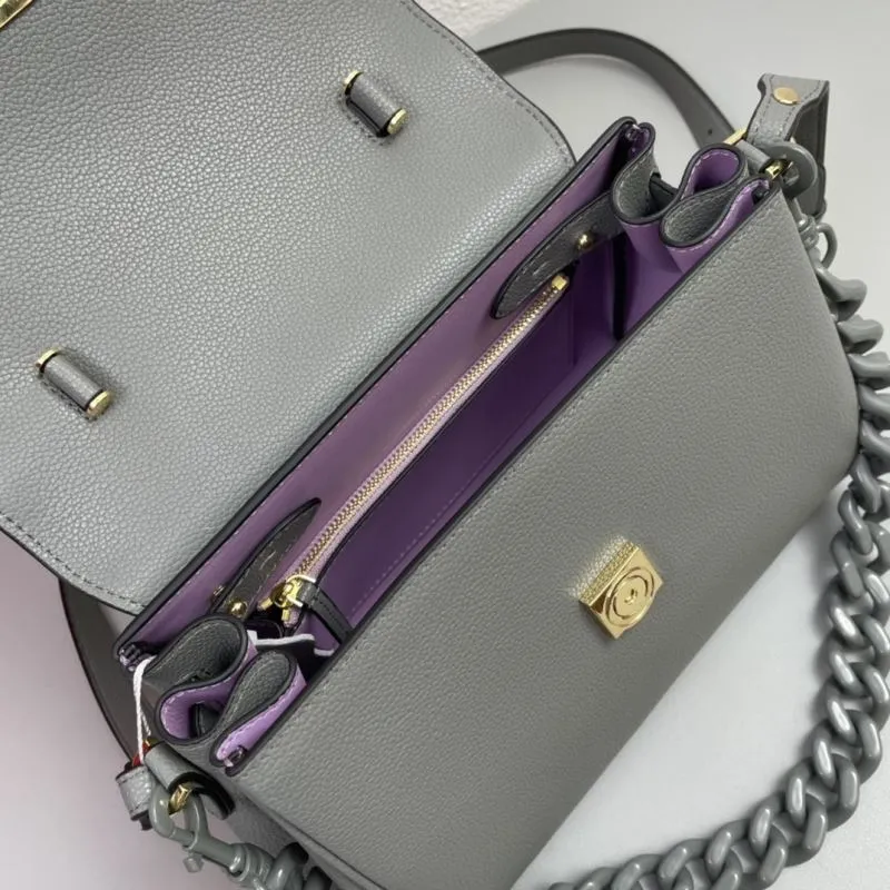 Versace Gray 26cm Handbag J06116 with Gift Box - Image 8