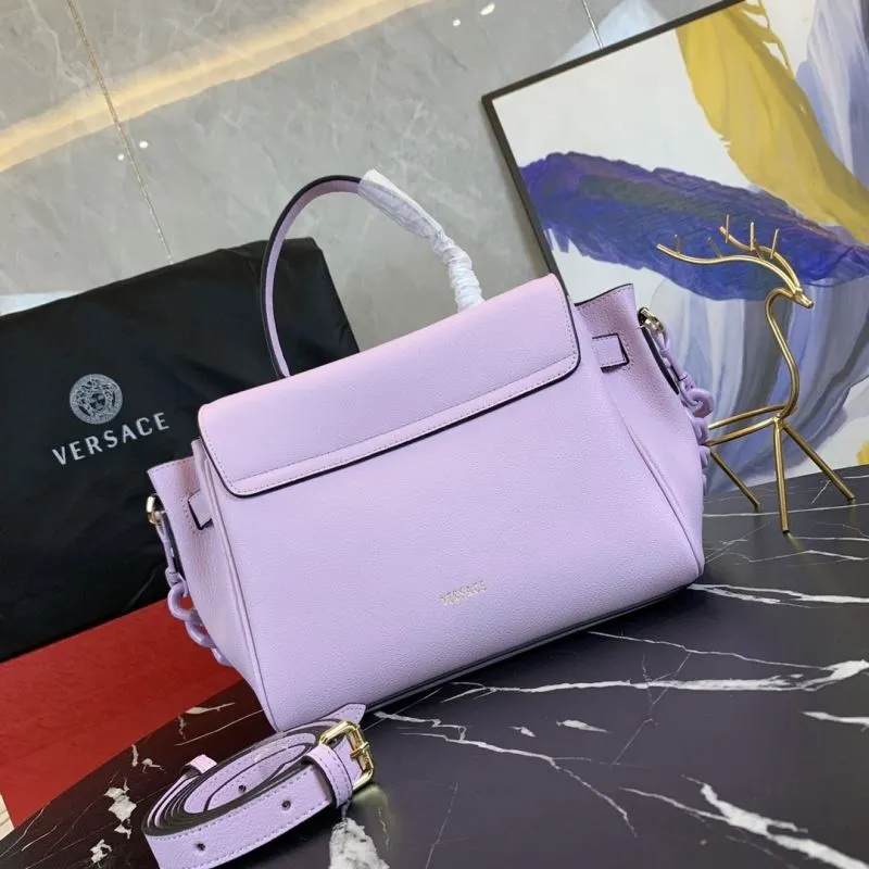 Versace Lavender Handbag 159 with Chain Size 26-12-20cm - Image 3