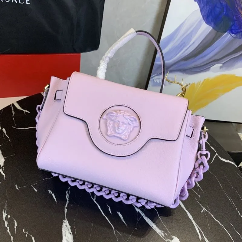 Versace Lavender Handbag 159 with Chain Size 26-12-20cm - Image 4