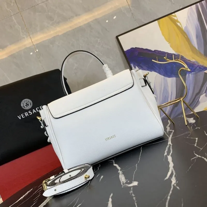 Versace White Leather Handbag 164 26-12-20CM - Image 3