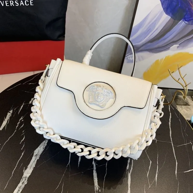 Versace White Leather Handbag 164 26-12-20CM - Image 4