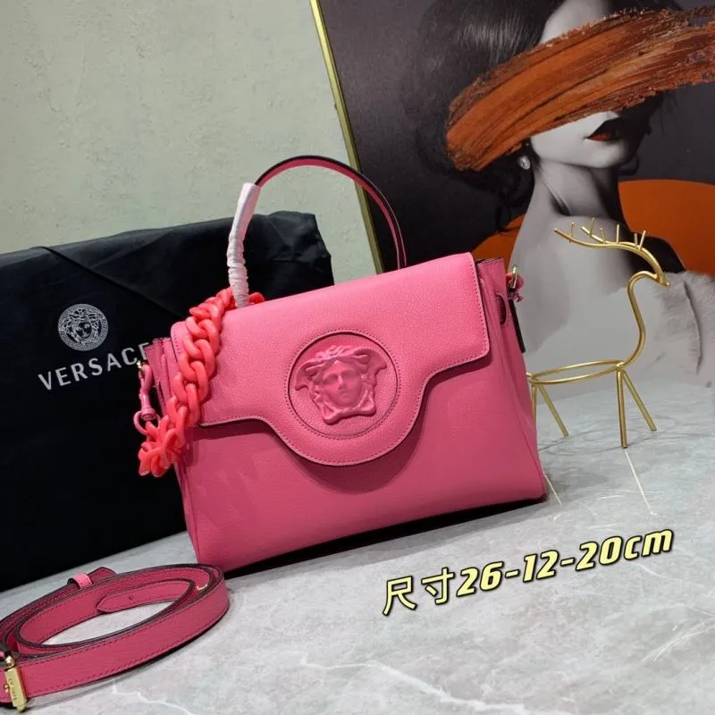 Versace Pink Leather Chain Handbag SKU 165