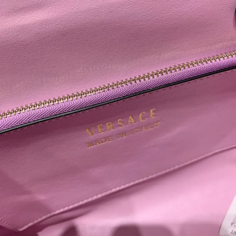 Versace Pink Leather Chain Handbag SKU 165 - Image 9