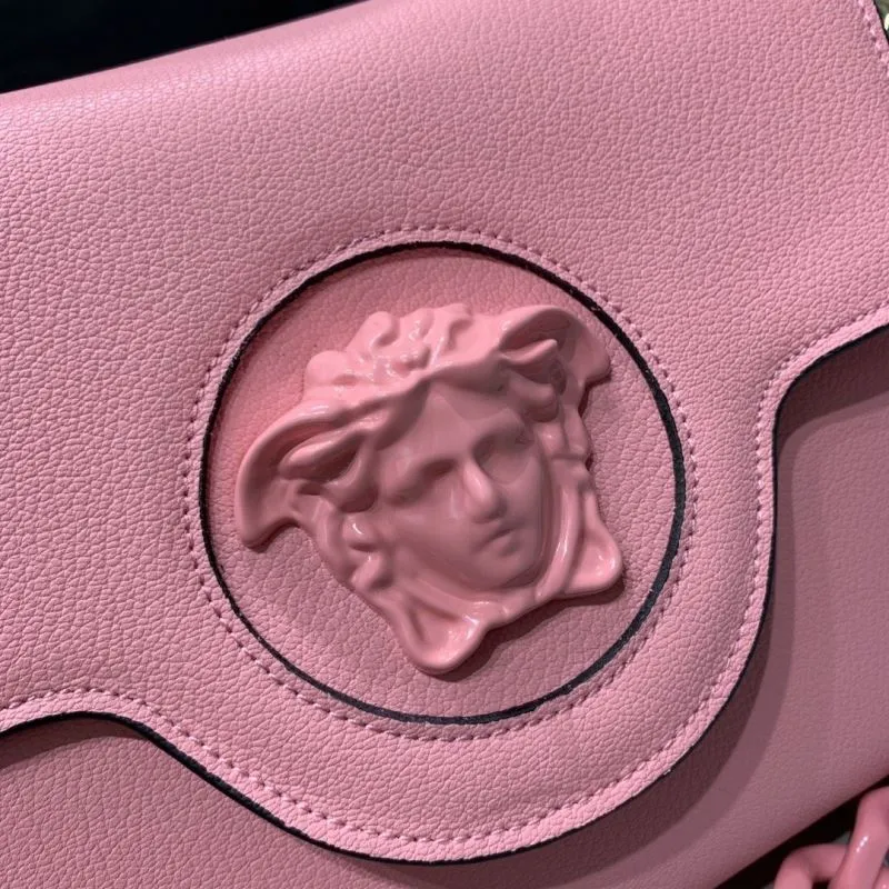 Versace Pink Leather Handbag 166 Size 26-12-20cm - Image 4