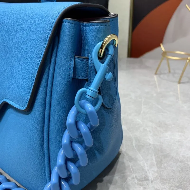Versace Blue Crossbody Handbag with Chain 26-12-20 cm - Image 5
