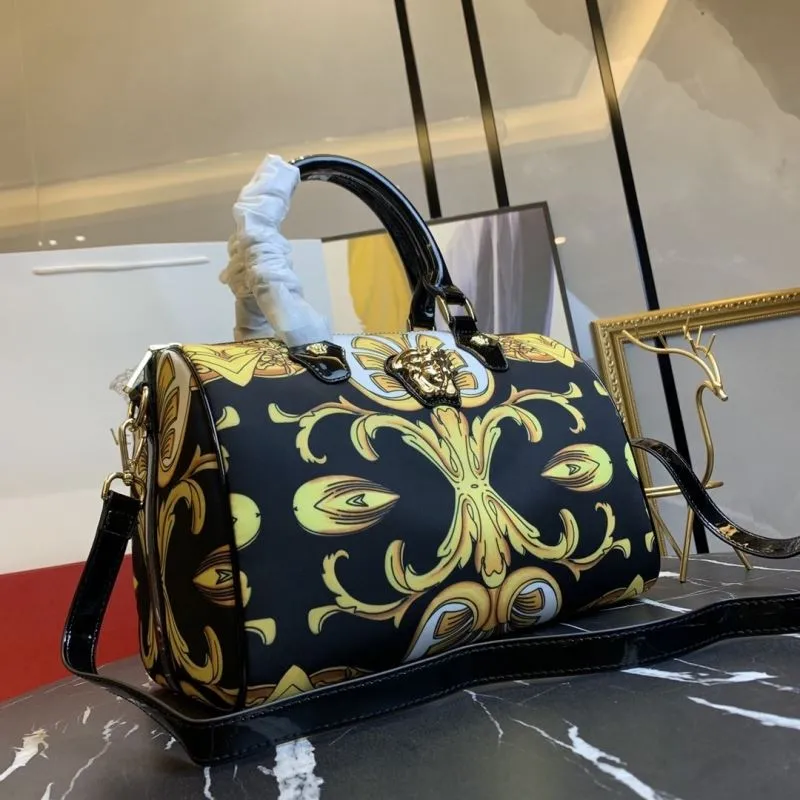 Alternative view of Versace Black Gold Baroque Boston Handbag 170