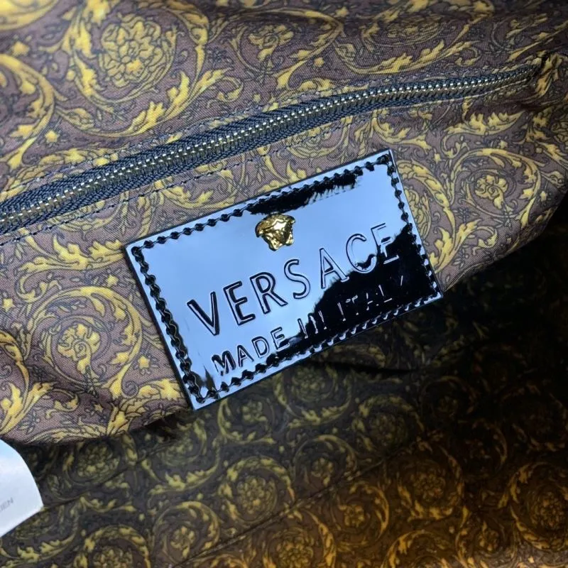 Versace White Gold Baroque Print Boston Handbag 171 - Image 9