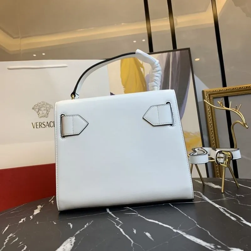 Versace White Leather Top Handle Handbag 174 - Image 3