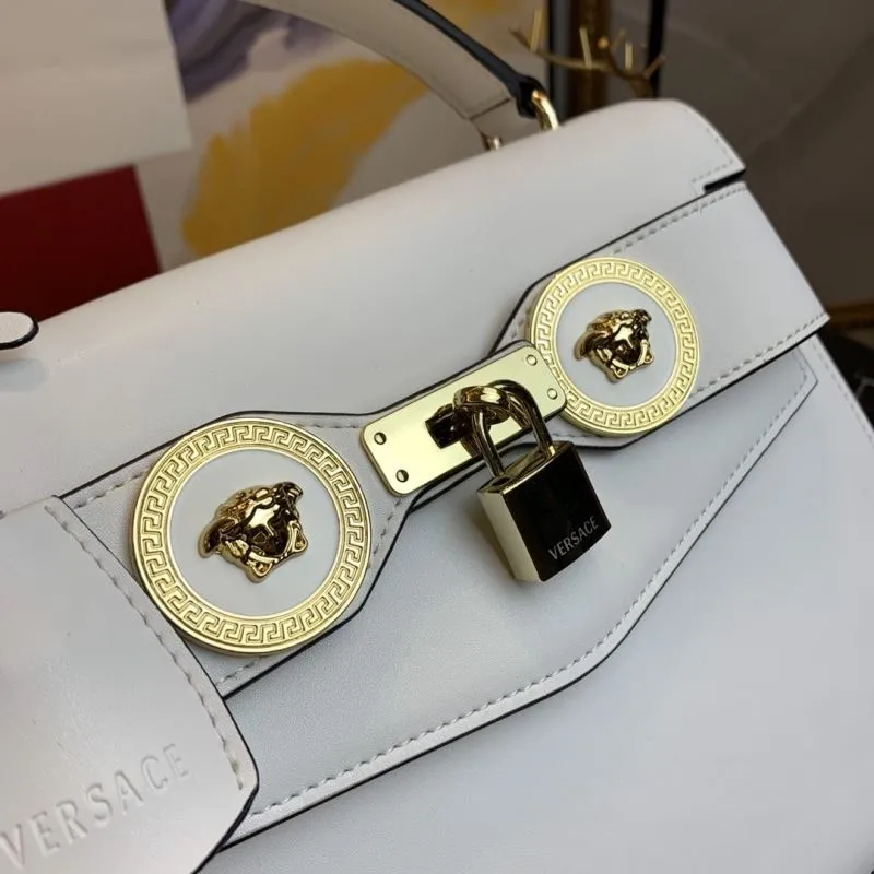 Versace White Leather Top Handle Handbag 174 - Image 5