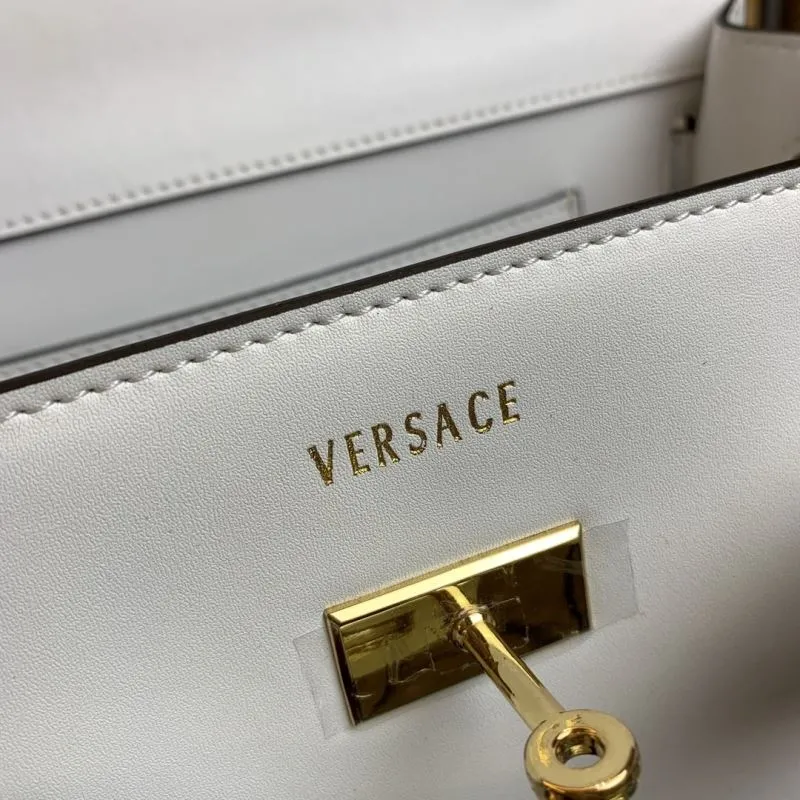 Versace White Leather Top Handle Handbag 174 - Image 9