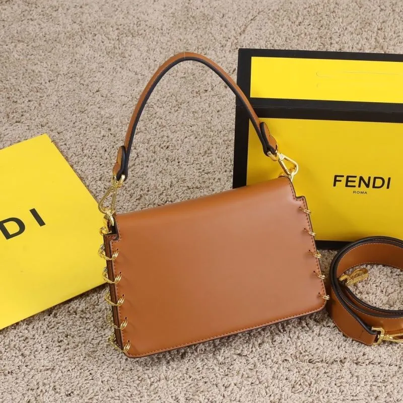 Alternative view of Fendi Brown Leather Shoulder Bag