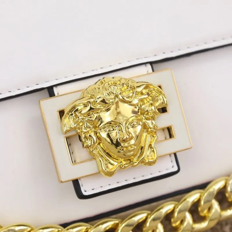 White Versace Medusa Leather Handbag - Image 3