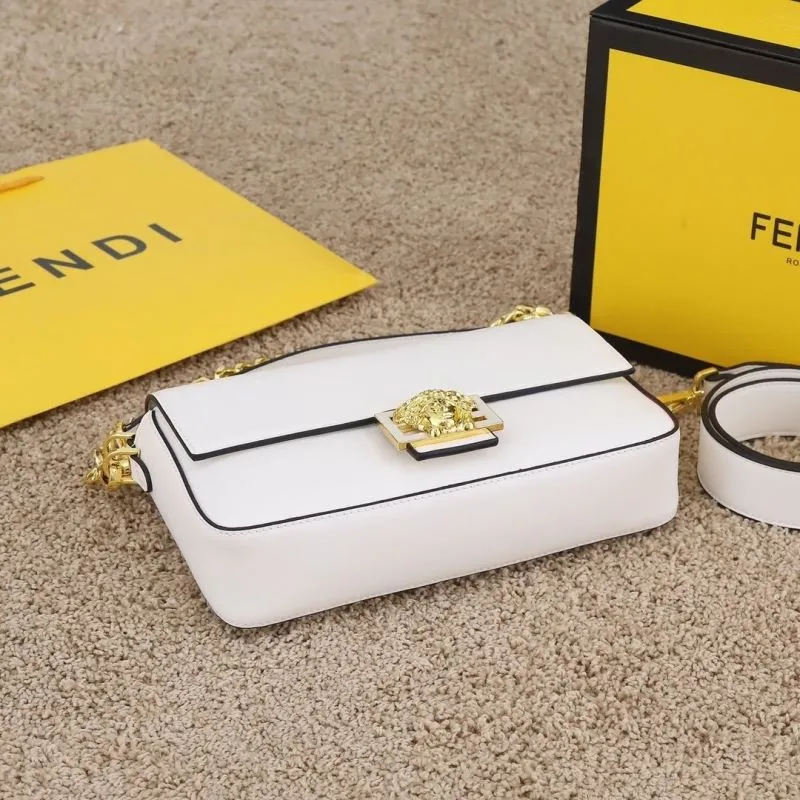 White Versace Medusa Leather Handbag - Image 8