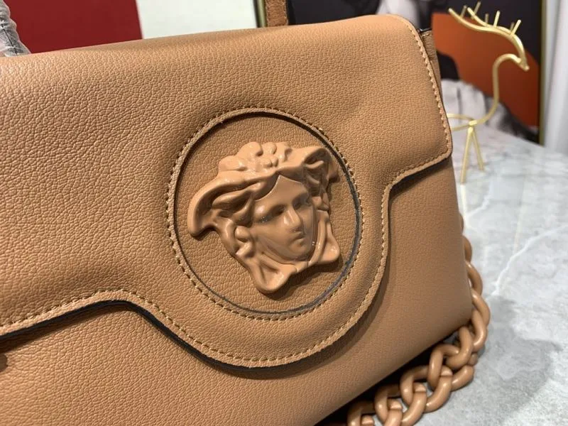 Versace Tan Leather Handbag 182 - Image 4