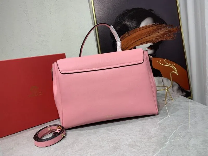 Versace Pink Leather Chain Top Handle Handbag 184 - Image 3
