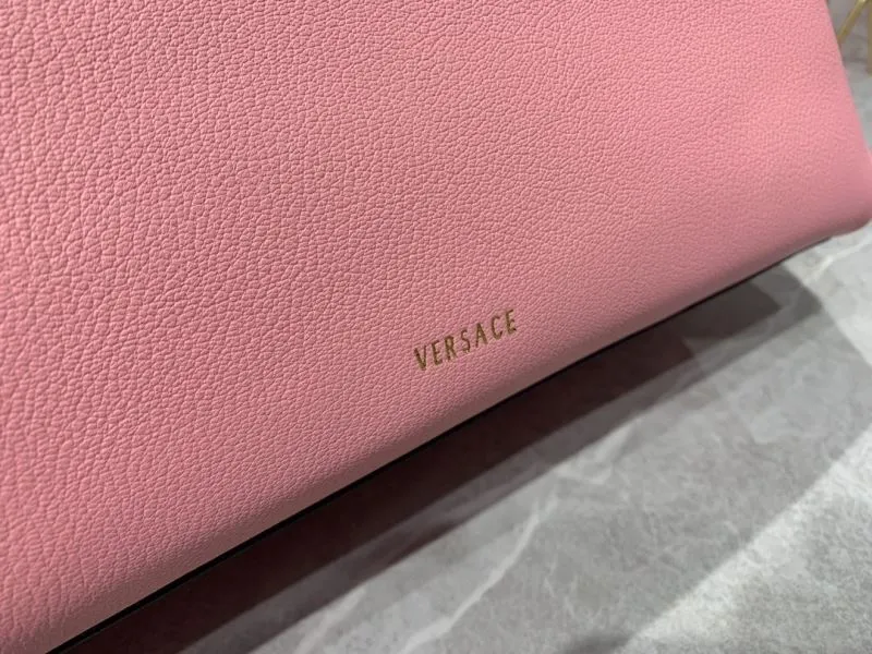 Versace Pink Leather Chain Top Handle Handbag 184 - Image 6
