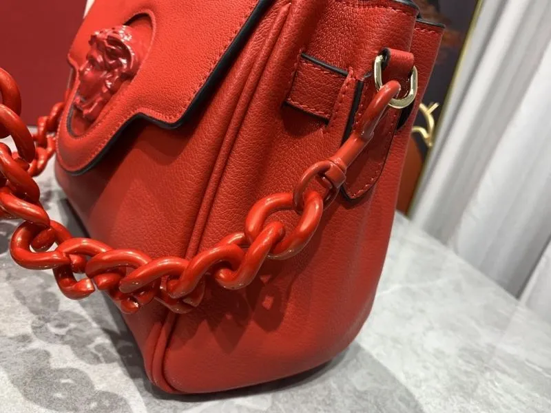 Versace Red Leather Top Handle Handbag 188 - Image 5