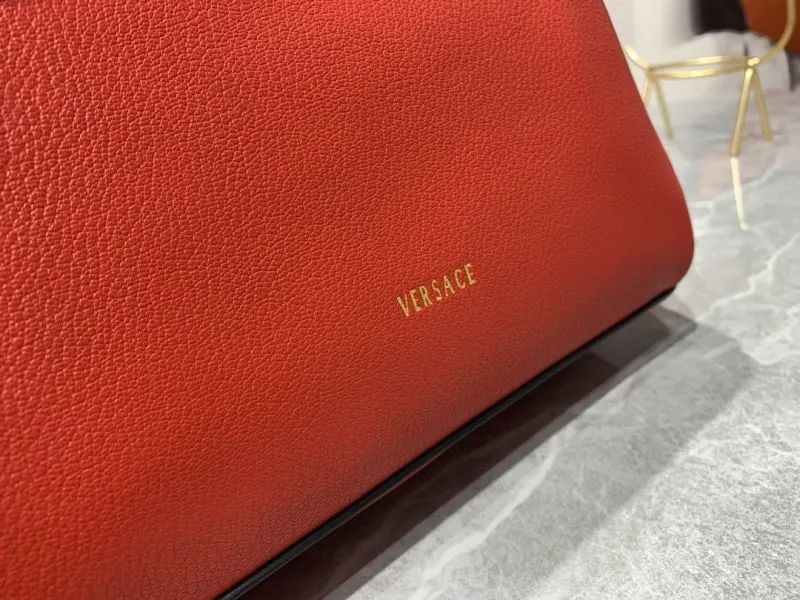 Versace Red Leather Top Handle Handbag 188 - Image 6