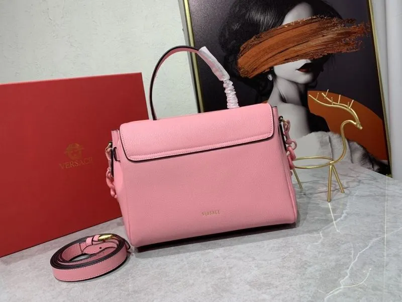 Versace Pink Leather Shoulder Handbag - Image 3