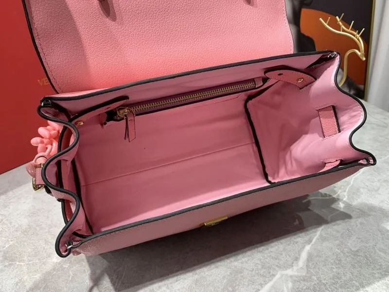 Versace Pink Leather Shoulder Handbag - Image 8