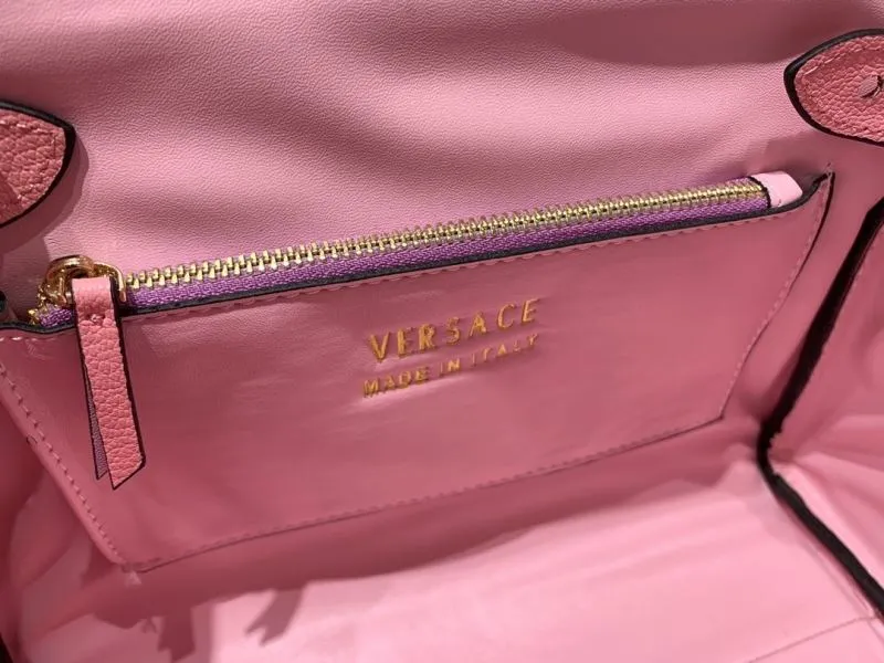 Versace Pink Leather Shoulder Handbag - Image 9
