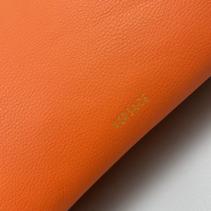 Versace Orange Leather Top Handle Handbag V306 V307 V308 - Image 6