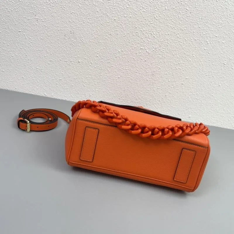 Versace Orange Leather Top Handle Handbag V306 V307 V308 - Image 7
