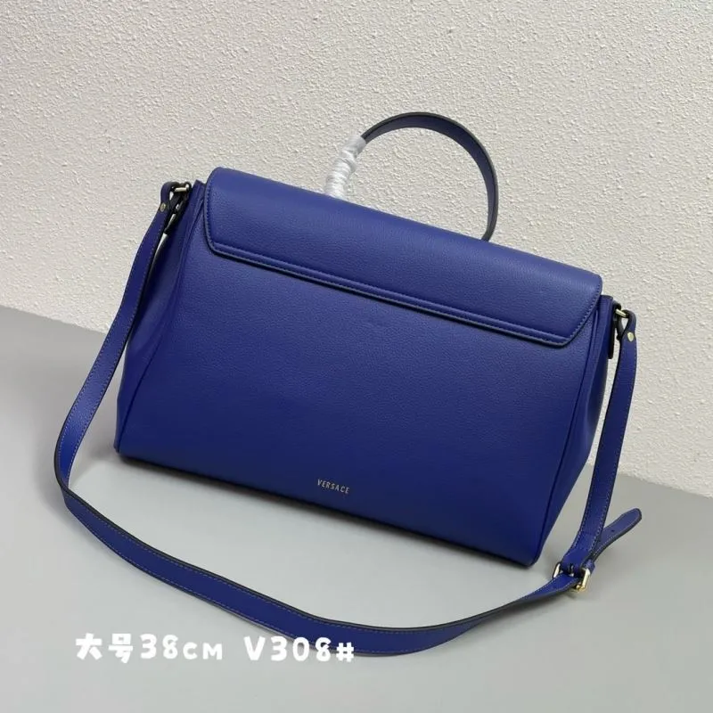 Versace Blue Large Leather Handbag V308 - Image 3