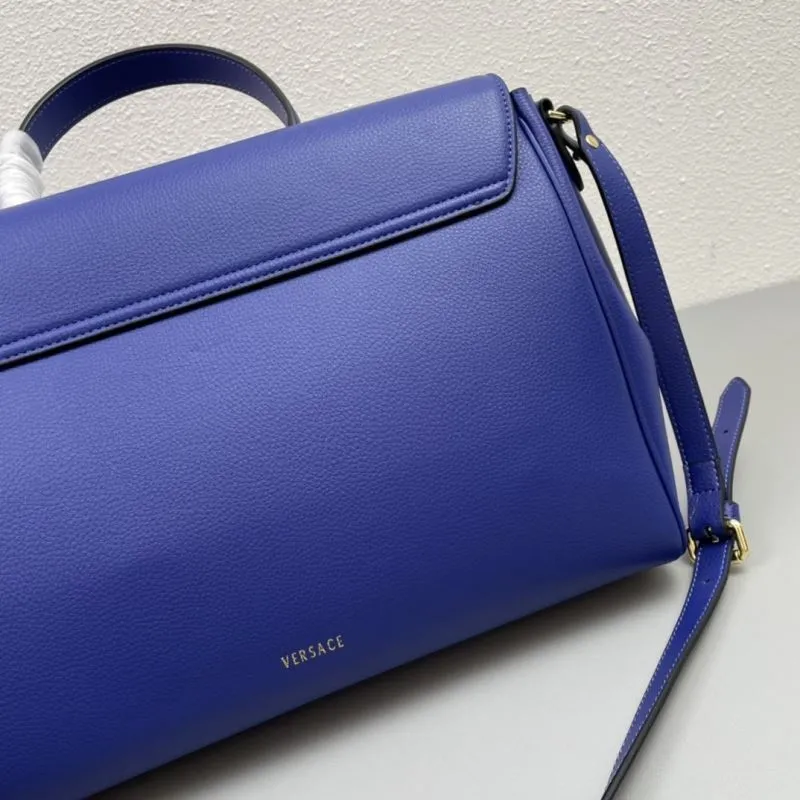 Versace Blue Large Leather Handbag V308 - Image 5
