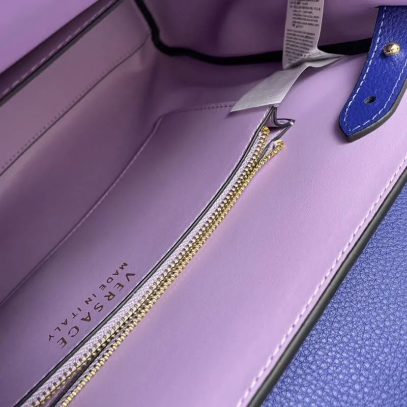 Versace Blue Large Leather Handbag V308 - Image 9