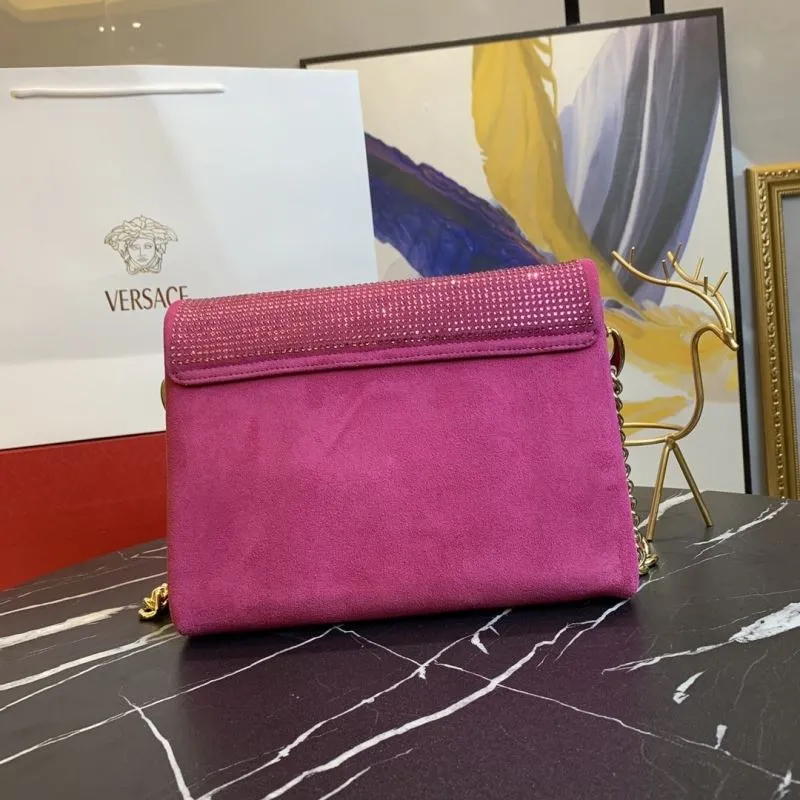 Versace Fuchsia Crystal Embellished Crossbody Bag - Image 3