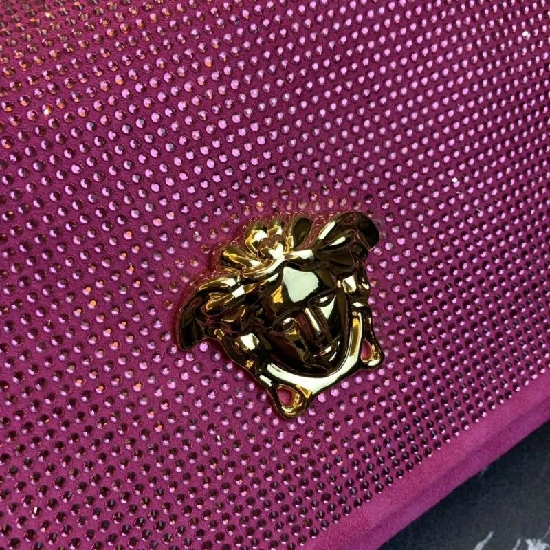 Versace Fuchsia Crystal Embellished Crossbody Bag - Image 5